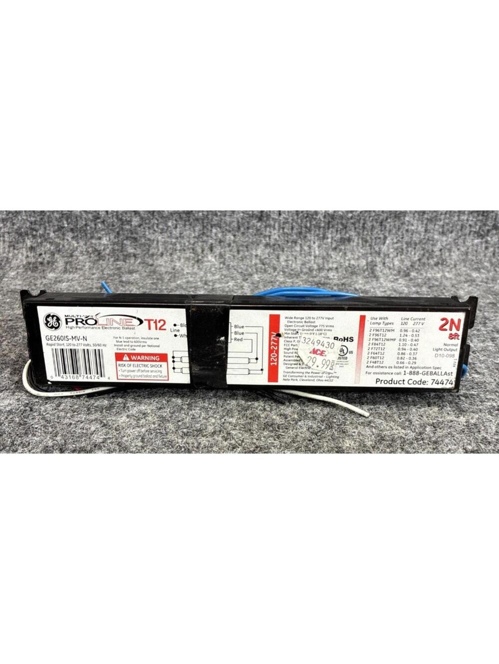 GE Multi-Volt Proline Electronic Ballast T12 Multi Volt GE-260-IS-MV-N